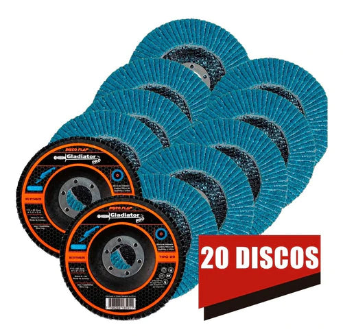 Disco Flap Laminado Zirconio 4 1/2 Grano 40 P/metal 20pz
