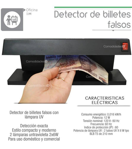 Detector De Billetes Falsos Con Luz Uv Y Detector Magnético