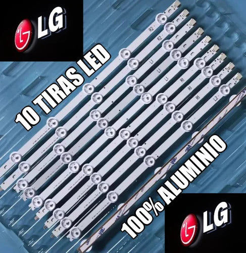 Kit 10 Tiras Led LG 42ln5700 /5710 Nvas Reforzadas Aluminio