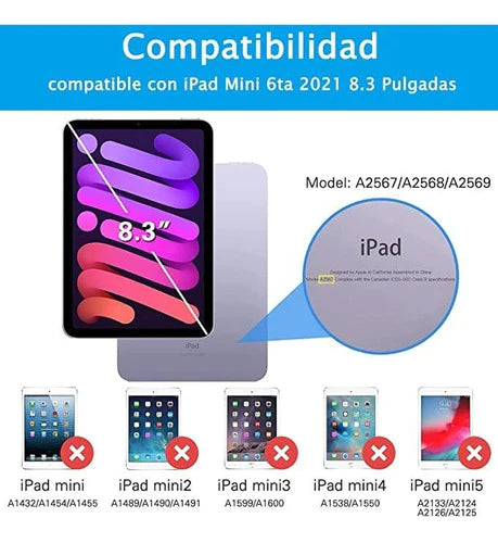 Funda Compatible Con iPad Mini 6ta 2021 8.3 Delgada Carcasa