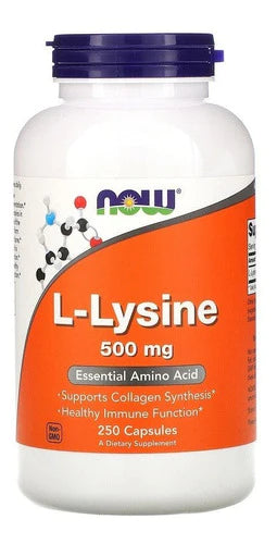 Now Foods L -lisina L -lysine 500mg  250 Vcaps Sfn