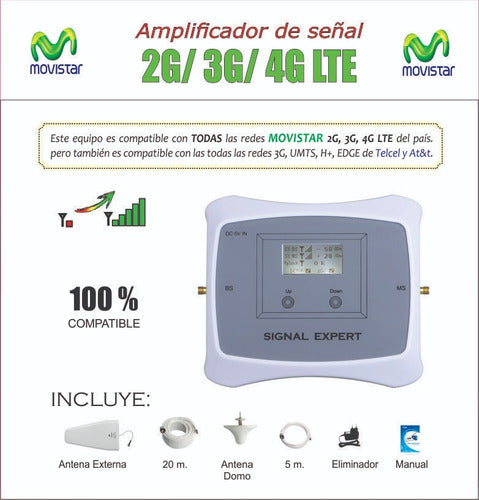 Antena Amplificador De Señal Celular Movistar 3g 4g Lte