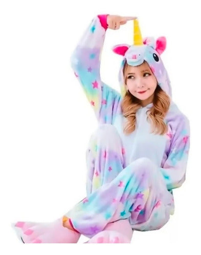 Kigurumi Unicornio Estrellas Cosplay Pijama Mameluco Disfraz