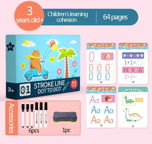 Libro Montessori Juguete Educación Escritura Niños Pizarrón