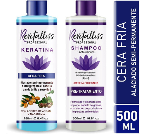Keratina Brasileña Revitalliss Cera Fría + Shampoo 500ml
