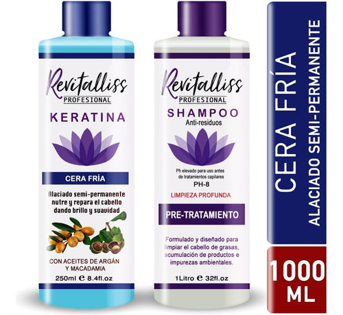 Keratina Brasileña Revitalliss Cera Fría + Shampoo 1000ml