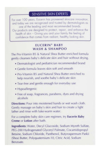 Eucerin Baby Wash Shampoo Y Jabon Liquido Para Bebe 400ml
