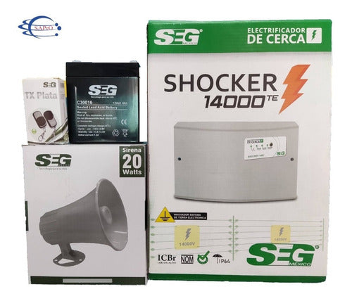 Kit Cerca Eléctrica Energizador Seg Shocker 14,000 Volts
