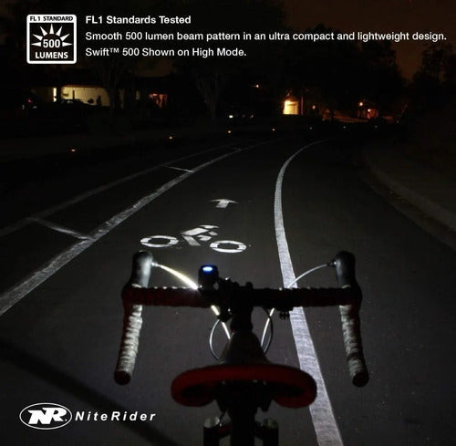 Lámpara Niterider Swift 500 Lumens /5 Modos/ Usb/ Bicicleta