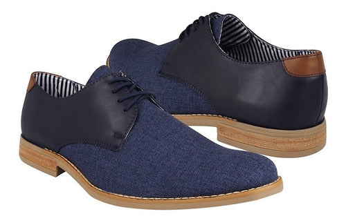 Zapatos Casuales Stylo Para Caballero Textil Azul 912