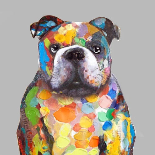 Bulldog Francés De Colores Kit De Pintura Diamante Diy