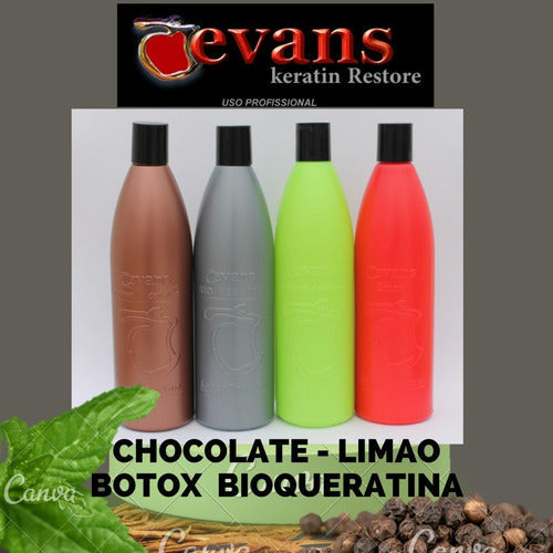 Chocolate Con Keratina Brasileña Evans +  Detox Y Locion Cap
