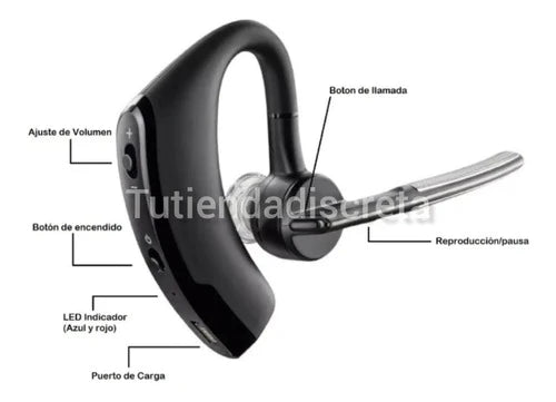 Audifono Manos Libres Bluetooth Tipo Voyager Microfono V8