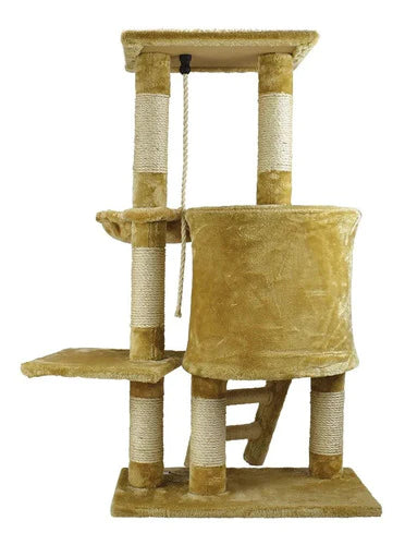 Árbol Rascador Para Gato Con Casa Hamaca Mueble En Torre