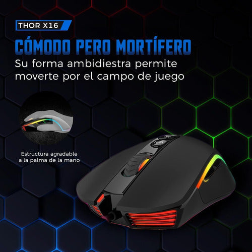 Mouse Gamer Binden Thor Ii X16 4200 Dpi Pixart 6 Botones