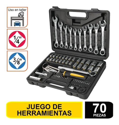 Set De Herramientas Para Mecánico, 70 Pzas, Pretul   22981