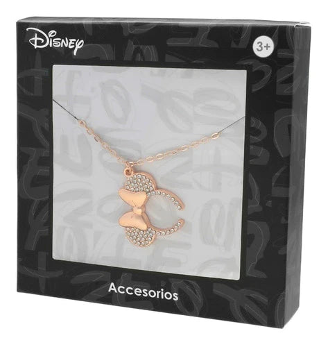 Collar Pink Gold Orejas Minnie Brillantes Disney