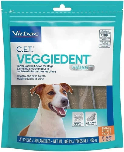 Virbac Veggiedent Fresh Tiras Premio Para Perro De 5 A 10 Kg