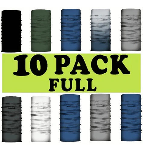 10 Pack Full - Bandana, Bufanda, Mascara Moto, Ciclismo, Sol