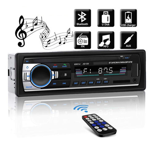 Reproductor Bluetooth Usb De Coche Mp3 Radio Manos Libres