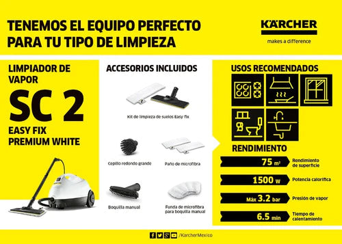 Limpiador De Vapor  Karcher Sc2 Premium Easyfix