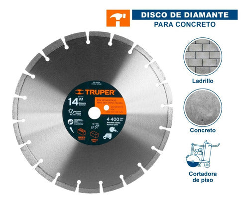 Disco De Diamante, 14' Para Concreto Truper 12548