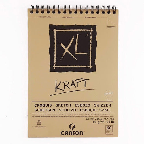 Block Sketchbook Canson Xl Kraft 60 Hojas 29.7x42cm