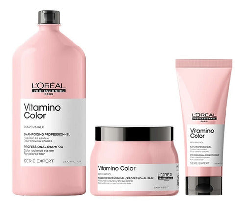 Loreal Vitamino Color Shampoo Mascarrila Y Acondicionador