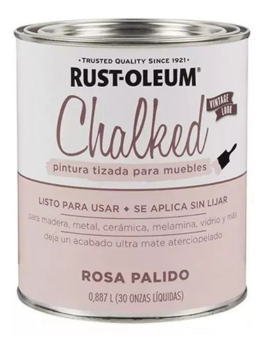 Pintura Chalked Rust Oleum Tizada Color Rosa Palido 0,946l
