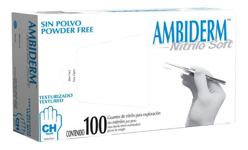 Guantes Ambiderm De Nitrilo Azul Chico Caja Con 100