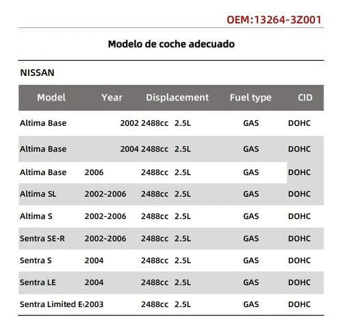 Tapa De Punterías Compatible Con Nissan Altima Sentra 2.5l
