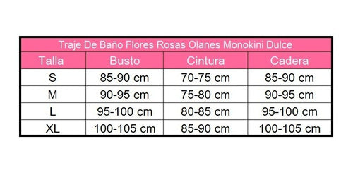 Traje De Baño Flores Rosas Olanes Monokini Dulce Girlboss