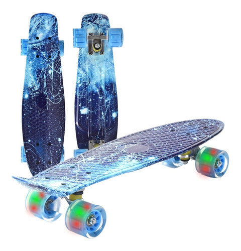 Mini Patineta Estilo Penny Con Luces Aluminio Tabla Skate