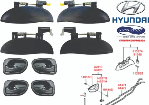 Manijas Interiores Exteriores Hyundai Atos 1.1l 05-09 Kimmoo