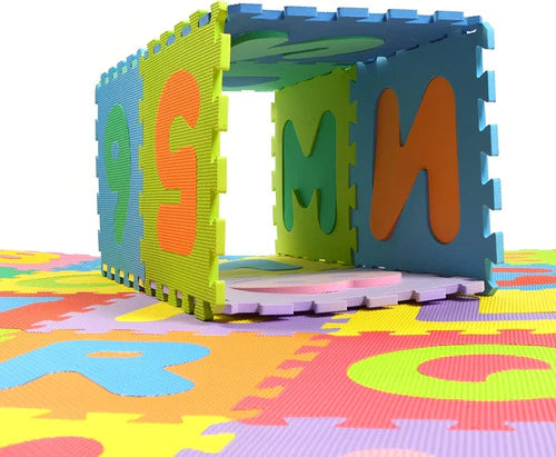 ToyVelt - Tapete infantil de espuma, alfombra de juego entrelazado con  colores, alfabeto, ABC; rompecabezas grande de azulejos educativos de  espuma