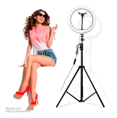 Lampara Selfie Aro De Luz Usb Make Up Pedestal Video Tik Tok