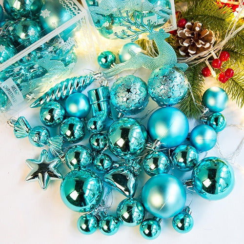 Decoración Para Ventana De Árbol De Navidad 30 Piezas-azul