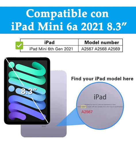Funda Compatible Con iPad Mini 6 2021 8.3 Ligera Para Niño