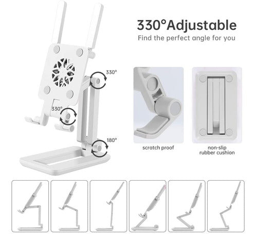 Ventilador Portátil Para Teléfono Con Luz Móvil Ios/android