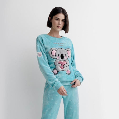 Pijama Azul Claro Mujer De Koala Afelpada Calientita 99e79c