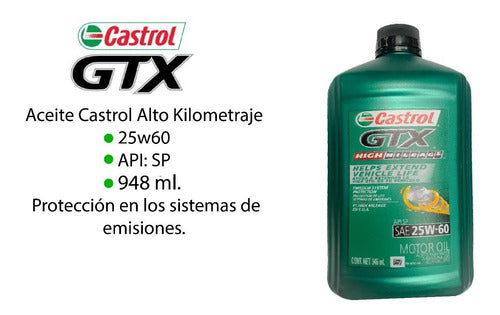 Aceite Multigrado Castrol Gtx 25w60 De 946 Ml 6 Litros