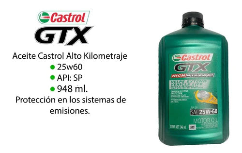 Aceite Multigrado Castrol Gtx 25w60 De 946 Ml 12 Litros