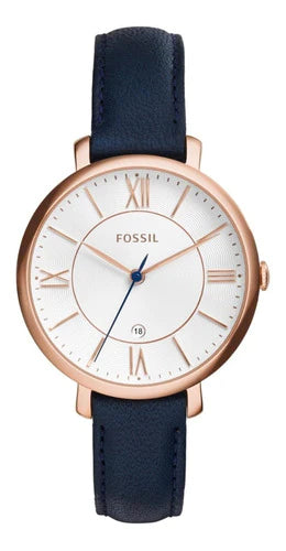 Reloj Dama Fossil Es3843 Color Azul De Piel