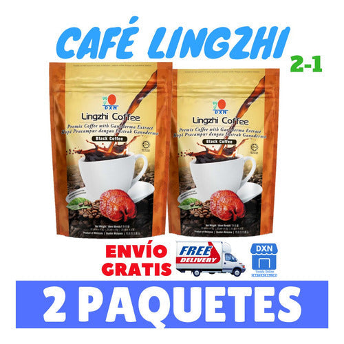2 Paquetes Café Lingzhi 2 En 1 Negro