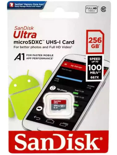 Memoria Micro Sd 256gb Sandisk A1 Juegos Celular Tablet