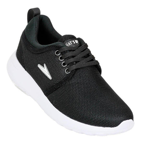 Tenis Casual Mujer Whats Up Negro 06903330 Textil