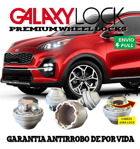 Set 4 Birlos Galaxylock 12 X 1.5 Kia Sportage - Envío Full!