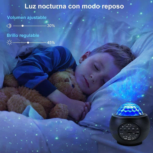 Bluetooth Rgbw Proyector Luz Noche Lámpara De Luz De Etapa