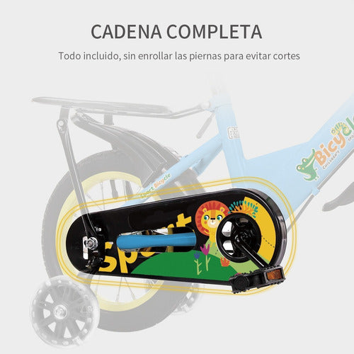 Bicicleta Infantil De 16 Pulgadas Con Ruedas Auxiliares M231