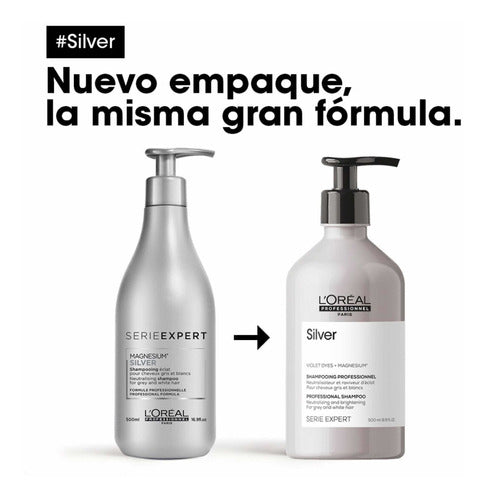 Shampoo Silver Matizador Morado Canas 500ml Loreal Expert